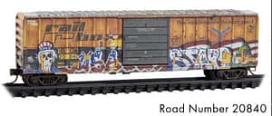 WEATHERED RAILBOX 50 FT RIB SIDE BOXCAR RD# 20840