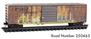 WEATHERED BN EX RAILBOX 50FT RIB SIDE BOXCAR RD# 250463