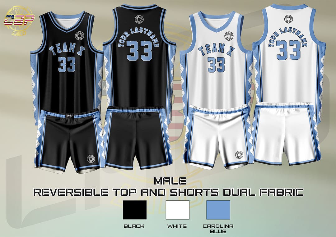 Team Basketball Uniform Reversible Top and Reversible Shorts Dual Fabric