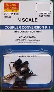 MT COUPLER CONVERSION KIT ATLAS/KATO SD7/9 LOCOMOTIVES - 1 PC LEFT