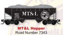 Z SCALE MT&L HOPPER RD# 7343 - ARRIVING 01/24