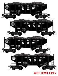 N&W HOPPER 4 CAR RUNNER PACK - JEWEL CASES