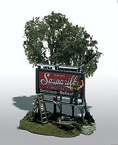 MINI SCENE UNPAINTED METAL KIT The Sign Painter (Roadside Billboard)