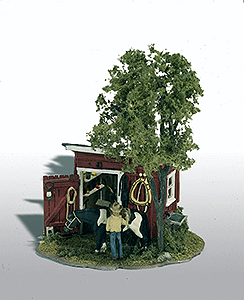 MINI SCENE UNPAINTED METAL KIT Tack Shed w/Horse