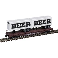 N TRAINMAN 50' FLAT CAR W/2 TRAILERS BEER / CONRAIL #700830 - 1 pc left