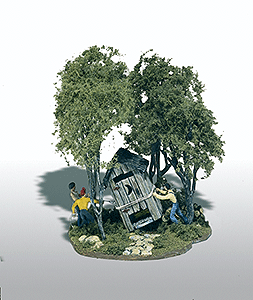 MINI SCENE UNPAINTED METAL KIT Outhouse Mischief