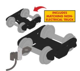 Rapido Bits: HO Track-Powered EOT Flasher + Trucks: Silver + 33 inch wheels