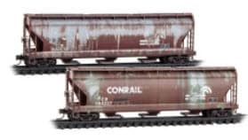CONRAIL EX PENNSY WEATHERED HOPPER 2 PK - 1 LEFT