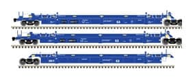 TTX 53FT xBRAN DTTX PATCH ARTICULATED WELL CAR 3 CAR SET RD 888685