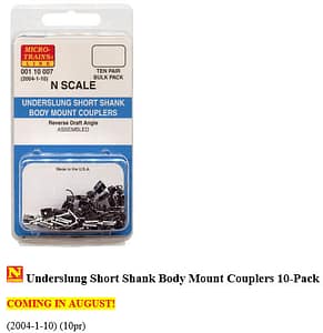 BODY MOUNT UNDERSLUNG SHORT SHANK COUPLERS (2004-1) 10 PACK