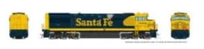 HO GE U30CG w/o SG (DC/Silent): Santa Fe - Yellow Warbonnet Weathered: #8002