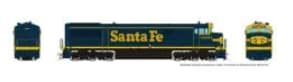 HO GE U30CG w/o SG (DC/DCC/Sound): Santa Fe - Bookend Scheme: #8000