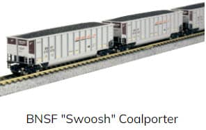 (N) Bethgon Coalporter 8 Car Set BNSF Swoosh