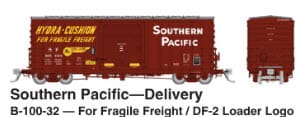 HO PC&F B-100-32 Boxcar: Southern Pacific - Delivery Scheme: 6-Pack