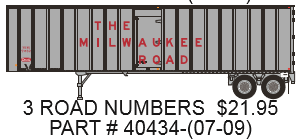 MILWAUKEE RD FLEXI VAN TRAILER ( 3 DIFFERENT RD#'S) ONLY 5 PCS LEFT