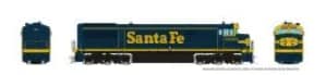 HO GE U30CG w/o SG (DC/Silent): Santa Fe - Bookend Scheme: #8000