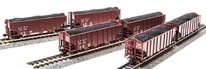 ATSF OXIDE RED H2A HOPPER 6 PK