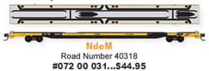N DE M 89 FT FLATCAR RD# 40318 - THIS WILL BE AVAILABLE TO SHIP END OF THIS MONTH