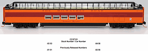 MILWAUKEE ROAD PASSENGER CAR - 2 #'S AVAILABLE - NEW RD #'S