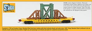 SPECIAL RUN ESM STANDARD STEEL FLAT CAR WITH LATTICE SUPPORT BEAMS