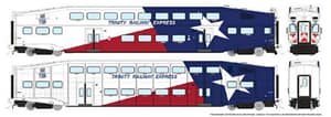 HO BiLevel Commuter Car: TRE: Set #3 (Cab: 1004 Coaches: 1050, 1056)