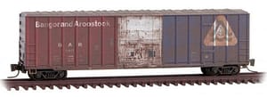 BANGOR & AROOSTOOK 50FT WEATHERED BOXCAR