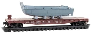 ATSF FLAT CAR WITH BOAT LOAD - DO NOT ORDER IF YOU RESERVED