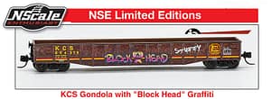 SPECIAL RUN BLUFORD SHOPS KCS HEAVILY DENTED GRAFFITI 52FT 15 PANEL GONDOLA