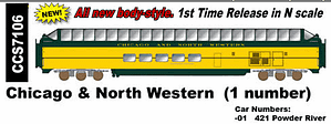 CHICAGO & NORTH WESTERN PASSENGER CAR - 1 # AVAILABLE