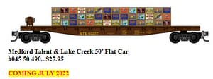 MEDFORD TALENT & LAKE CREEK 50FT FLAT CAR
