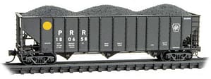 PENNSYLVANIA RAILROAD 3 BAY HOPPER WITH COAL LOAD RD# 180658