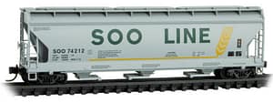 SOO LINE 3 BAY COVERED HOPPER RD# 74212 - 6 PCS LEFT