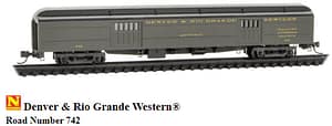 DENVER & RIO GRANDE WESTERN HEAVYWEIGHT BAGGAGE # 742