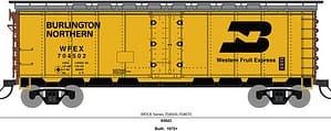 BURLINGTON NORTHERN R-40-23 40FT STEEL ICE REEFER 6 RD#'S AVAILABLE