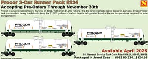 PROCOR TANK CAR 3 PACK
