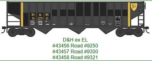 D&H EX EL 70 TON 14 PANEL HOPPER # 9250