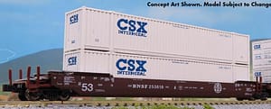 N MAXI-IV BNSF Old Logo 3-Car Set with CSX Containers (White)