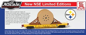 SPECIAL RUN ESM US STEEL FLAT CAR WITH CABLE LOAD