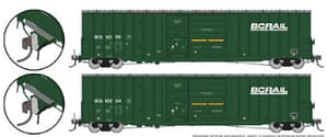 HO Trenton Works 6637cuft boxcar w/ EOT: BC Rail - As-Delivered: #60155 + #60204