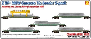 Z SCALE - UP CONCRETE TIE LOADER 5 PACK