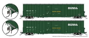 HO Trenton Works 6637cuft boxcar w/ EOT: BC Rail - As-Delivered: #60100 + #60127