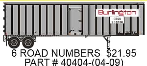 CB&Q FLEXI VAN TRAILER ( 6 DIFFERENT RD#'S) 5 pcs left