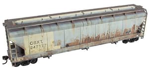 HO SCALE - WEATHERED CSXT 3 BAY HOPPER