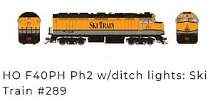 SKI TRAIN - PH 2 W/DITCH LIGHTS #289 DC/NO SOUND