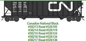 N 100 Ton Hopper Canadian National Black #326100