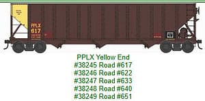 N 100 Ton Hopper PPLX Yellow End #617
