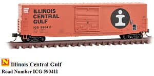 ILLINOIS CENTRAL GULF 50FT BOXCAR RD# 590411