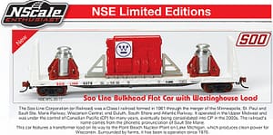 SPECIAL RUN MICRO-TRAINS SOO LINE FLAT WITH WESTINGHOUSE LOAD