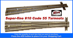 CODE 55 #10 LH TURNOUT