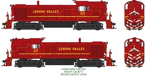 LEHIGH VALLEY LATE RED RS-3 HAMMERHEAD # 211 DCC READY